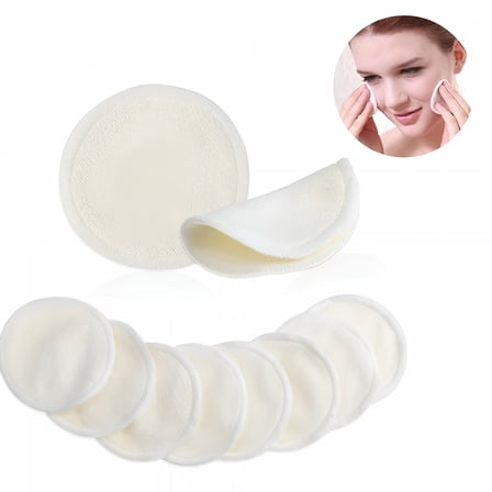 RAGUPEL 10 Pieces Cotton Pads,Reusable Makeup Remover Pads,Facial Cleansing Cotton Pads,for All Skin Types (White)