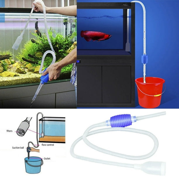  Aquarium Manual Water Changer Air Pump Siphon Fish Tank Gravel  Tube Fish Tank Cleaning Tool : Pet Supplies