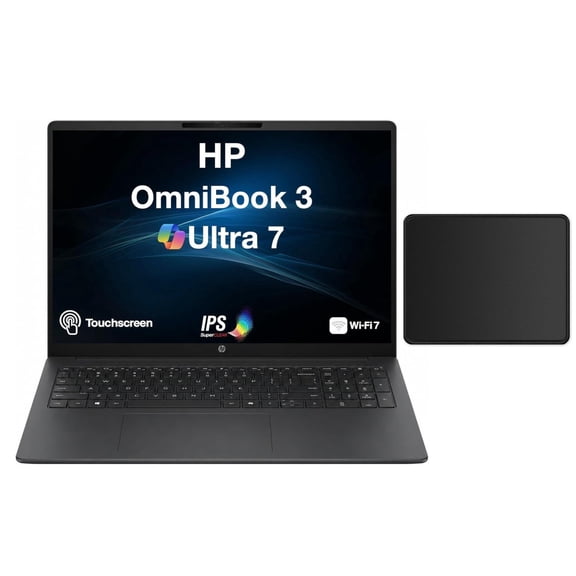 HP OmniBook 3 16" WUXGA Touchscreen Laptop |Intel Core Ultra 7 255U|Intel Graphics|Copilot|Webcam| 16GB RAM DDR5 | 512GB SSD |Windows 11 Pro |Bundle with Stylus Pen