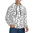 thumbnail image 2 of Kdxio Hand Drawn Snake Print Mens Casual Hooded Collar Drawstring Hoodies Pullover Sweatshirts Casual Long Sleeve Shirts-Medium, 2 of 7