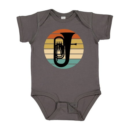 

Inktastic Tuba Music Retro Sunset Silhouette Gift Baby Boy or Baby Girl Bodysuit