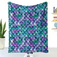 thumbnail image 5 of SDJMa Mermaid Throw Blanket,Flannel Fleece Blanket,Soft Cozy Fuzzy Comfy Warm Cute Lightweight Blanket for Girl,Kid,Toddler,Baby-ombre Microfiber Blanket for Couch,Bed,Sofa,80" x 60", 5 of 9