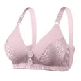 thumbnail image 3 of Bigersell No Underwire Bra Summer 3pc Support Bras for Older Women Full-Coverage Balconette Bra Style R1411 V-Neck Convertible Bras Hook and Eye Bra Closure Women Size Strapless Sports Bras Pink 36, 3 of 4