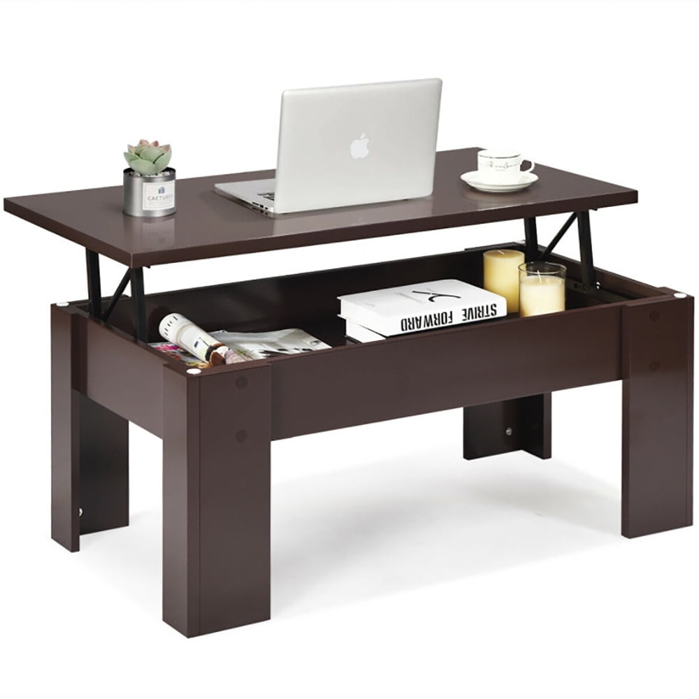 Finihen Coffee Table, Lift Top Coffee Pop-UP Cocktail Table-Brown, for Living Room, Reception Room, Office, Brown Finihen Coffee Table, Lift Top Coffee Pop-UP Cocktail Table-Brown, for Living Room, Reception Room, Office, Brown