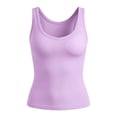 thumbnail image 3 of Women's Summer Classic V-Neck Camisole with Chest Pad Wide Strap Slim Fitting Sleeveless Tank Tops for Layering Casual M, 3 of 5