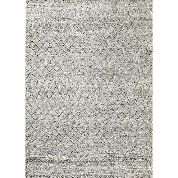 Ahgly Company Indoor Rectangle Mid-Century Modern Dark White Beige Solid Area Rugs, 2' x 5'