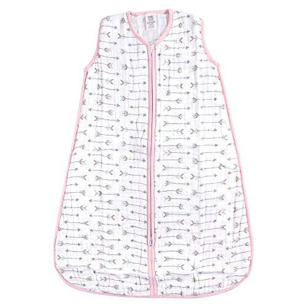Luvable Friends Baby Girl Sleeveless Muslin Cotton Sleeping Bag, Sack, Blanket, Girl Arrows Muslin, 6-12 Months