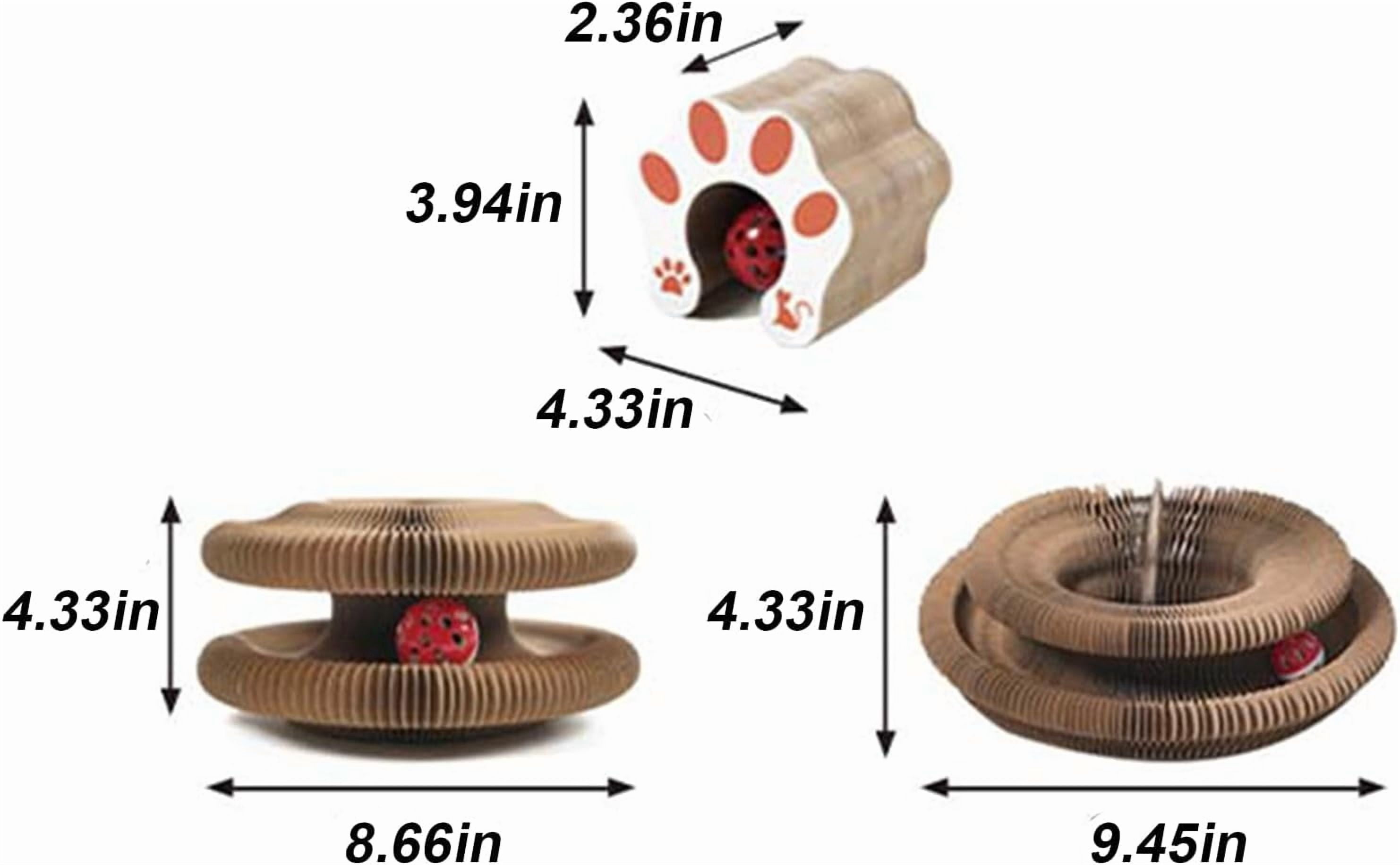 THBN Kitty Curlz Cat Toy, Magic Organ Cat Interactive Scratcher Cardboard with Bell Ball, Foldable & Changeable Accordion Shape Exercise Anxiety Relief Toy for Indoor Cats(1PCS)