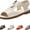 White, variant on Women's Open-Toe Sandals with Front Zipper | Soft Sole Flats | Beach Casual Walking Shoes for Women