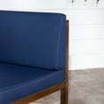 thumbnail image 4 of Walker Edison Modern Acacia Modular Patio Armless Chair, Dark Brown/Navy, 4 of 14