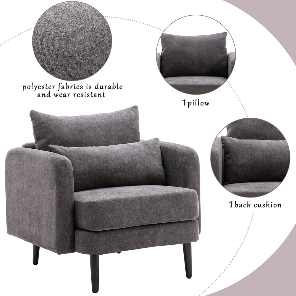 Lowestbest Modern Living Room Side Chair Upholstered Seat, Solid Wood Lounge Chair, Gray Lowestbest Modern Living Room Side Chair Upholstered Seat, Solid Wood Lounge Chair, Gray
