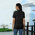 thumbnail image 4 of Mifsaly Womens Mock Neck Short Sleeve T-Shirt Basic Solid Color Slim Fit Stretchy Tee Tops Casual Lightweight Layering Casual Summer Undershirts Black,XL, 4 of 6