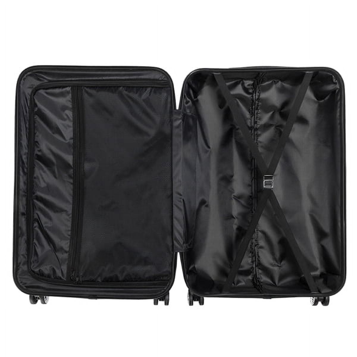 3-Piece Gray ABS Luggage Set - Lightweight Durable Spinner Wheel Suitcases (20"/24"/28") for Travel