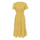 thumbnail image 5 of Vestido midi maxi informal de verano para mujer: vestido boho de playa con mangas cortas, cuello en V, cintura elástica y bolsillos - S-XXL, 5 of 5