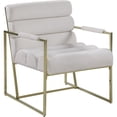 thumbnail image 1 of Meridian Furniture Zayne Cream Velvet Accent Chair with Gold Iron Frame, 1 of 5