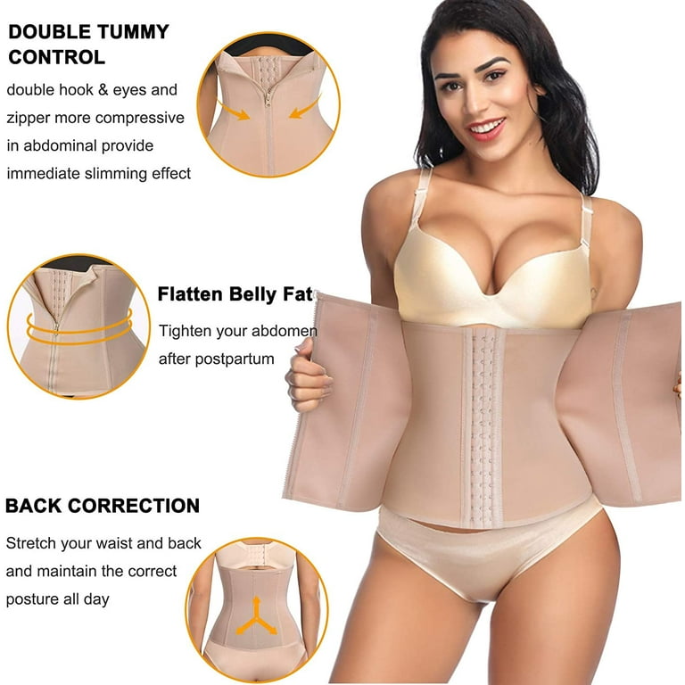 Gotoly Women Shapewear Cinchers Waist Trainer Tummy Control Underbust  Corset Belt Stomach Wrap Body Shaper Workout Girdle(Beige Medium)