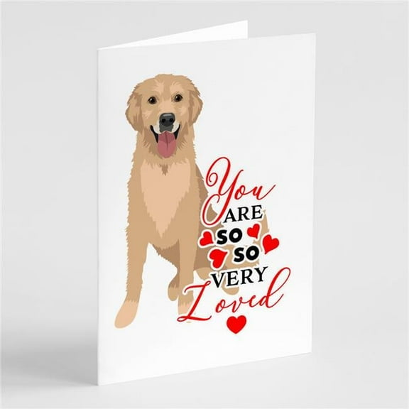 Golden Retriever Fawn #3 so Loved Greeting Cards and Envelopes Pack of 8 7 in x 5 in