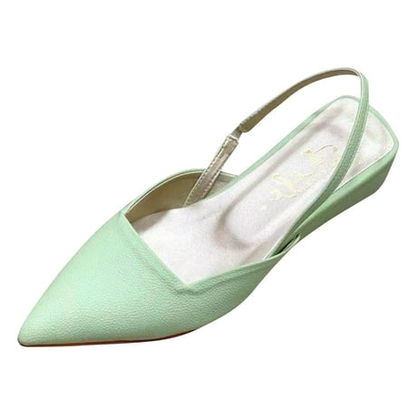 

SEMIMAY Poe Heeled Baotou Single Shoes Fashion Flat Bottom Mary Jane Sandals Women