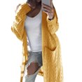 thumbnail image 1 of Sonducket Suéter de punto cálido de manga larga para mujer, cárdigan abierto frontal transpirable para invierno y otoño, abrigo para banquete, Abrigos y chamarras Amarillo SG Sonducket AP013007-14, 1 of 6