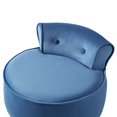 thumbnail image 5 of Inspired Home Jasper Velvet Vanity Stool Nailhead Trim Rolled Back Bedroom, Slate Blue, 5 of 7