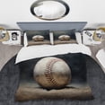 thumbnail image 2 of Designart "Whisper of a Strike" Sports Bedding Covert Set - Sport Baseball White Traditional Bed Set With 1 Sham, 2 of 6