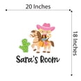 thumbnail image 4 of Cactus Desert Little Cowgirl Roper Personalized Name Cowboy Chaps Rodeo Horse Pony Bull Steer Stallion Roper Holiday Gift Decorating Ideas Bedroom Wall Decal Sticker - Size: 20 In X 18 In, 4 of 5