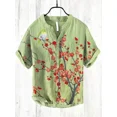 thumbnail image 1 of Commerce Extérieur Transfrontalier Chemise d'Été pour Hommes à Impression 3D style Chinois Fleur de Prunier Chemise Décontractée Ample à Manches Courtes T-shirt QZX, 1 of 7