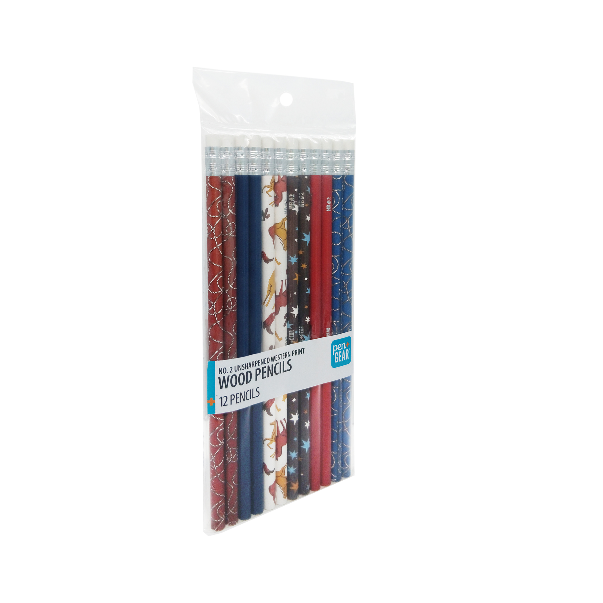 Lápices Pen+Gear de madera sin afilar, impresión occidental, #2 HB, multicolor, 12 piezas 7