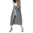 thumbnail image 2 of Women'S Oversized Long Cardigan Open Front Duster Sweater Cardigan Grey M, 2 of 7