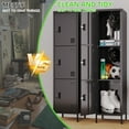 thumbnail image 7 of Aobabo 66.2" H Metal Locker with Hooks and Ventilation Holes,3 Door Metal Storage Locker with Keys and Business Card Slof for Home,Gym,Garage,School,Office,Assembly Required,Black, 7 of 7