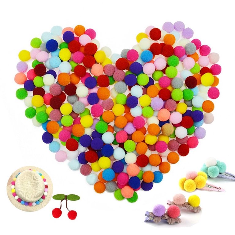100 Mixed Color Soft Fluffy Pom Poms for Kids DIY Crafts Pompoms