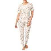 Jessica Simpson Women's Rib Henley Tee and Legging Pajama Set