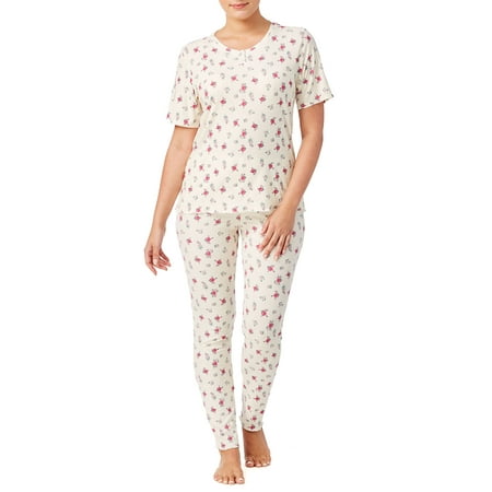 Jessica Simpson Women's Rib Henley Tee and Legging Pajama Set