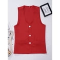 thumbnail image 5 of YONGHS Boys Girls Volunteer Activity Vest Sleeveless Waistcoat Buttons School Party Work Uniform Red S/10, 5 of 8