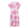 thumbnail image 3 of Robes pour Femmes 2024 Été Oversize Col Rond Ligne A Imprimé Décontracté Manches Courtes Volants Robe 50 % de Réduction Liquidation!, 3 of 4