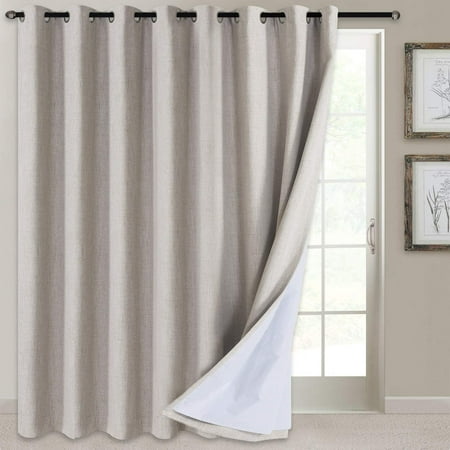 100 Blackout Patio Door Curtain Extra Wide Panels Sliding Glass Linen Textured Look Grommet Curtains 84 Inch Length X Beige Canada 100 Blackout Patio Door Curtain Extra, Extra Wide Curtain Panels Blackout