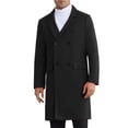 thumbnail image 1 of Abrigo INSPIRE CHIC para hombres, de doble botonadura, con cuello de muesca, cálido, de invierno, abrigo largo de negocios con bolsillos, M negro, 1 of 6