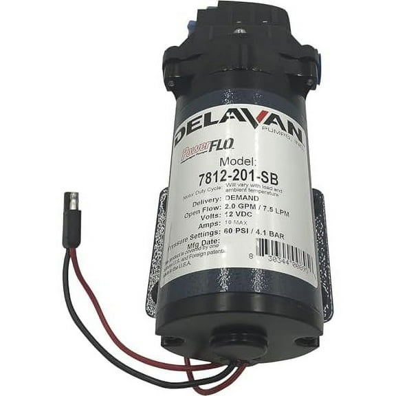 Delavan Pumps, Demand Style Diaphragm Sprayer Pump 12V, Volts 12 Pump Type Diaphragm, Max.  Rate 2 Gpm,  Model# 7812 201 Sb