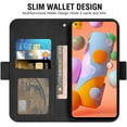 thumbnail image 2 of Compatible with Samsung Galaxy A11 Wallet Case and Tempered Glass Screen Protector Leather Flip Cover Card Holder Stand Cell Accessories Phone Cases for Glaxay A 11 Gaxaly 11A Women Men Black, 2 of 7