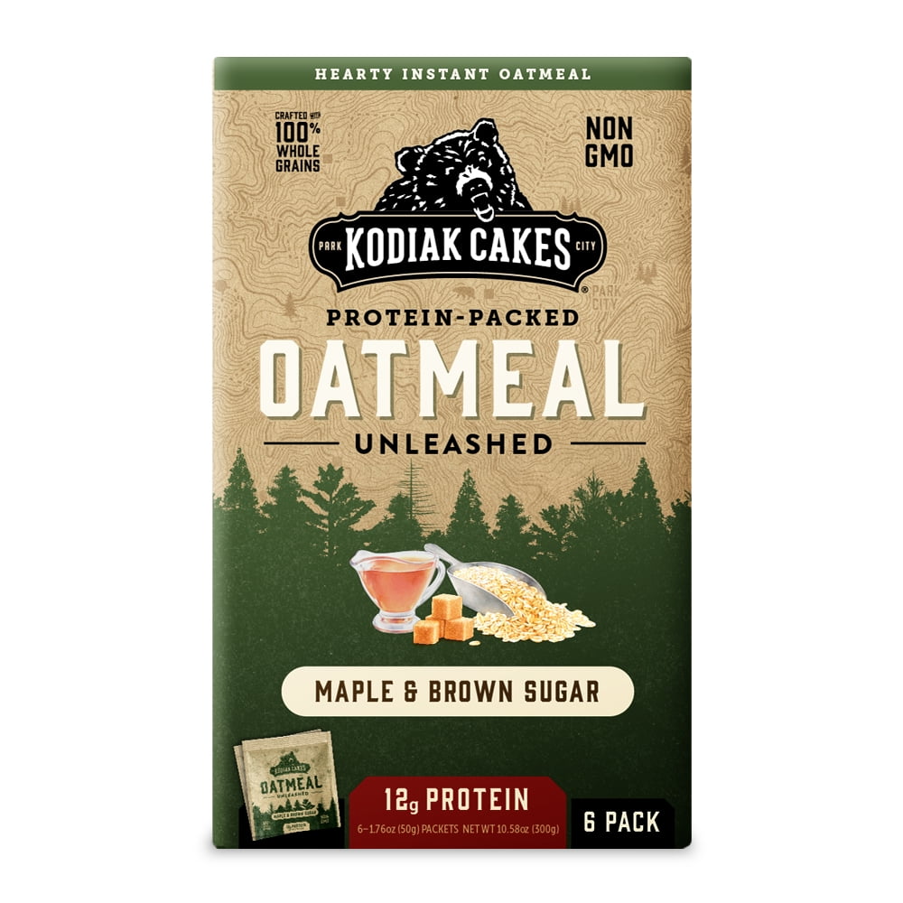 Kodiak Cakes, Oatmeal Unleashed, Maple & Brown Sugar, 1.76 Oz, 6 Packets
