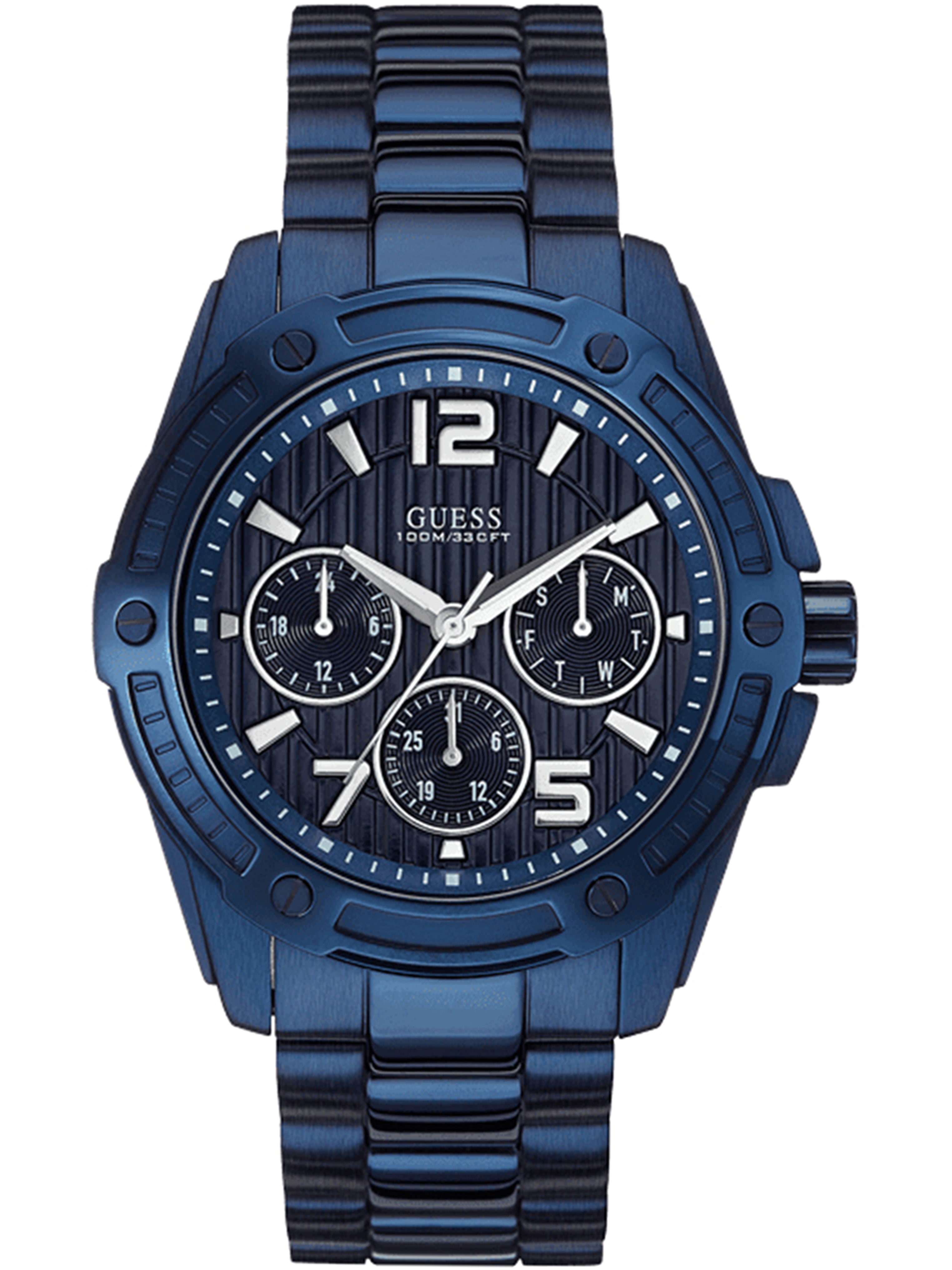Guess Men's STEEL W0037G2, Chronograph,Stainless Steel Case & Bracelet,black tone,date,Screw Crown,100m WR - Walmart.com Guess Men's STEEL W0037G2, Chronograph,Stainless Steel Case & Bracelet,black tone,date,Screw Crown,100m WR - Walmart.com