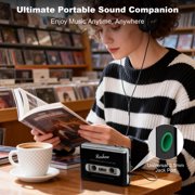 Reshow Portable Cassette Player, USB Cassette to MP3 Converter, Tape Digitalizer for Laptop and PC, Black