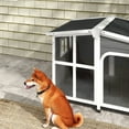 PawHut Giant Window Wooden Dog House for Large Dogs Outdoor & Indoor
