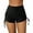Black, variant on Charmo Women Scalloped Swim Shorts Drawstring Board Shorts Swimsuit Bottom