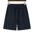 thumbnail image 5 of SRZYMJ Bermuda Shorts for Men Knee Length Elastic Waist Drawstring Loose Wide Leg Shorts Summer Casual Beach Clothes, 5 of 7
