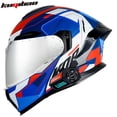 thumbnail image 4 of Casco integral con Bluetooth para motocicleta, doble lente, abatible hacia arriba, intercomunicador, aprobado por DOT, para carreras de motos y motocross, 4 of 5