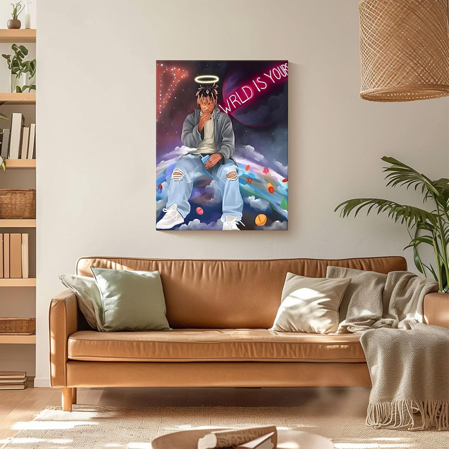 P&L Art Juice Wrld Canvas Wall Art, Rapper Singer Album Cover and Poster Framed Print Art, Aesthetic Canvas Wall Art for Bedroom or Living Room Wall Decor Gift 24x30inch