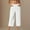 White, variant on symoid Cotton Linen Capris Pants for Women- on Clearance Casual Solid with Pockets Cotton Blend Baggy with Drawstring Wide Leg French Terry Sky Blue Summer Pants for Women Size L