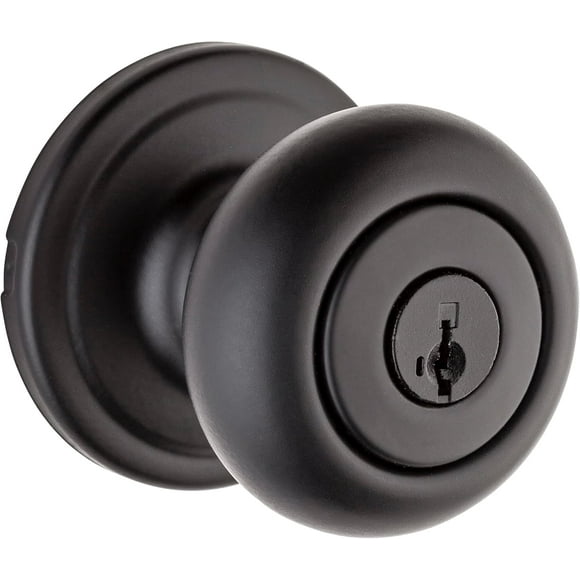 Troy Matte Front Door Knob with Lock and Key Exterior/Interior Door Handles with Lock Keyed Entry Door Knobs for Front Door Bedroom Bathroom & Office Traditional Home Décor