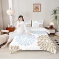 thumbnail image 4 of Castle Fairy Teens Adults Vintage Flower Bedding Comforter Set 2pcs,Chic Floral Blossoms Twin Comforter Sets Microfiber,Brown Blue White Breathable Bedding Set,Ultra Soft Home Decor,Reversible, 4 of 8